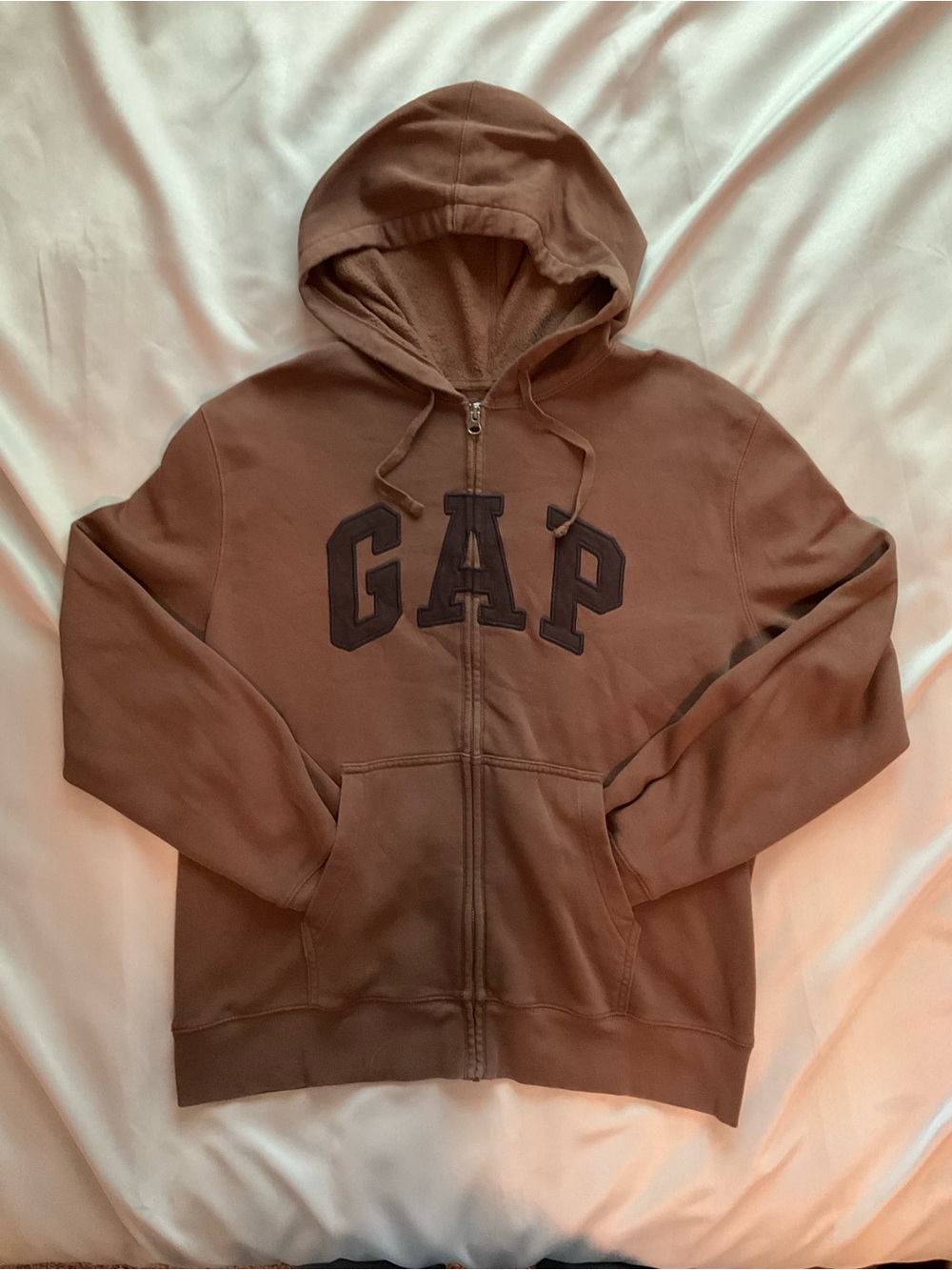 GAP Brown Full-Zip Hoodie with Dark Logo